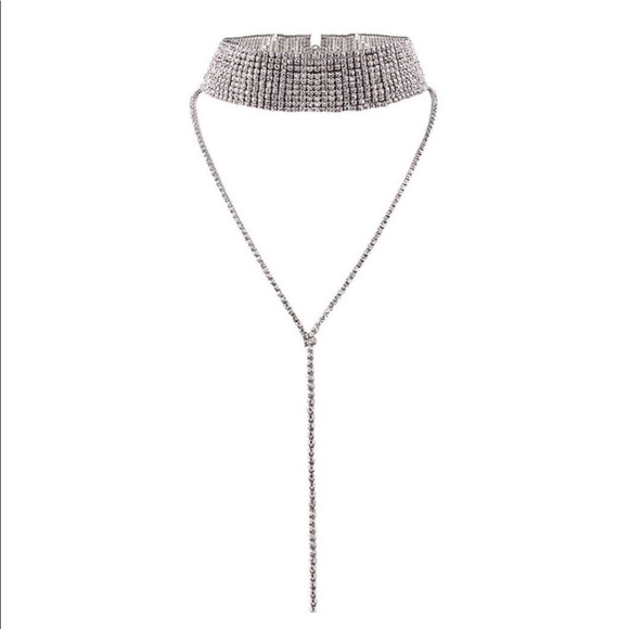 Just In! Rhinestone Choker Necklace w/ Backdrop - Picture 4 of 8